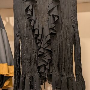 Goth Style Black Ruffled Blouse